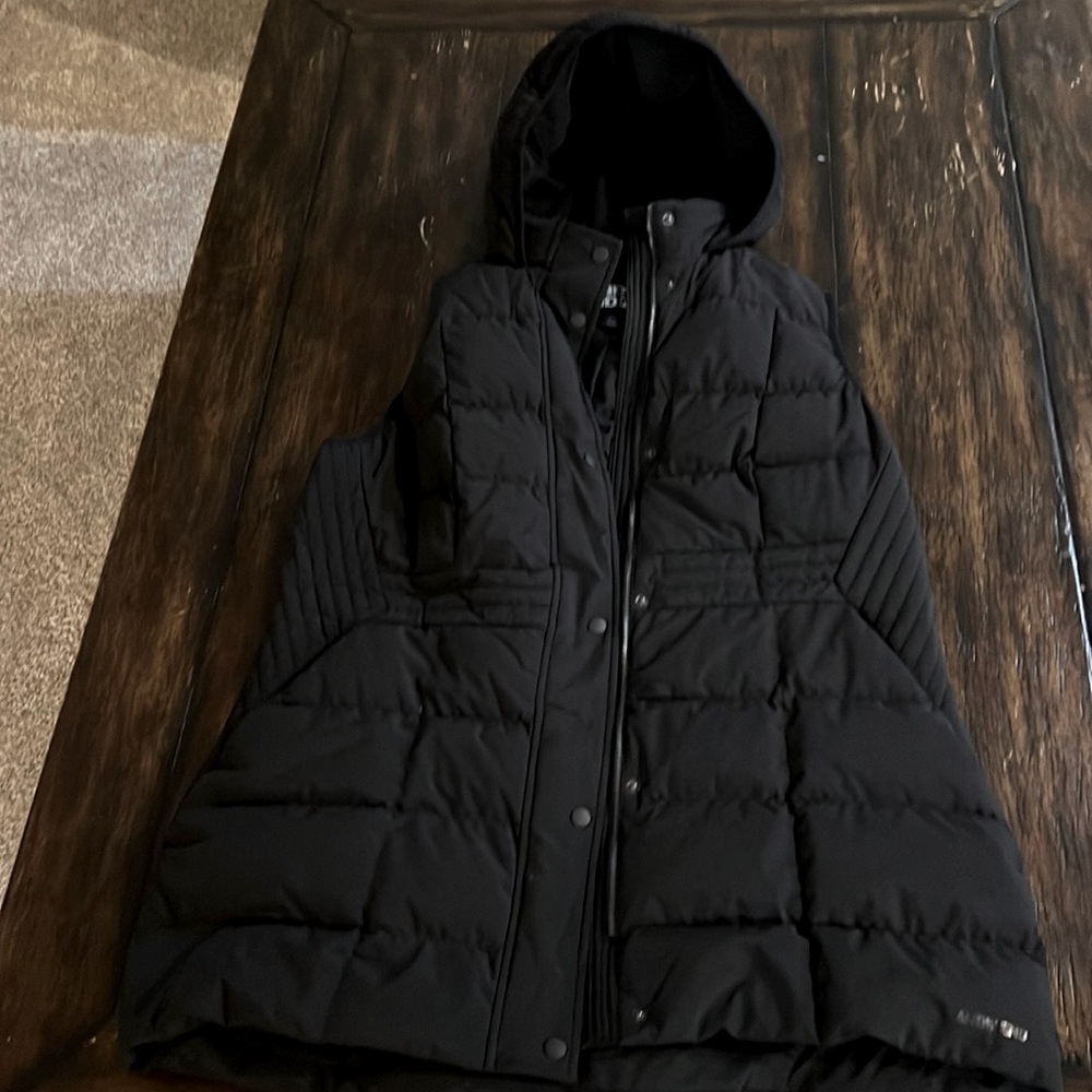 Lands' End Black Quilted Vest